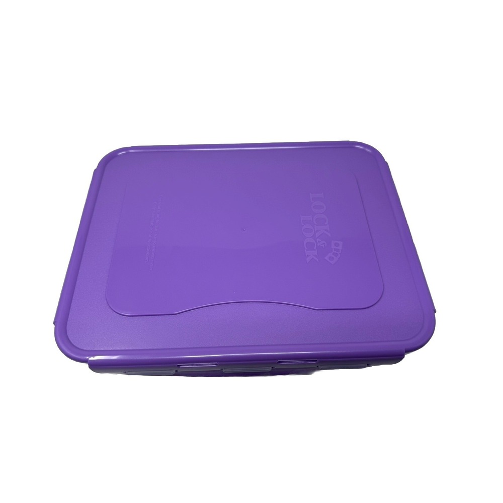Lock & Lock HPL832 2.7L 91oz Rectangular Food Storage Container Purple Lid